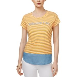 🆕️ Maison Jules Bonjour Y'all Striped Tee 🆕️